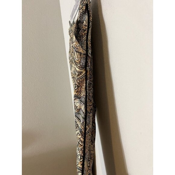 Zara High Waist Floral Casual Trousers With Velvet Stripe Size Small - Picture 5 of 13